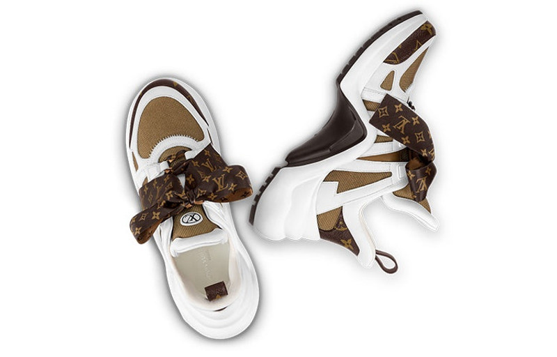 (WMNS) LOUIS VUITTON Archlight 1.0 Sneakers 'White Brown with Brown Ribbon' 1AACQB 5
