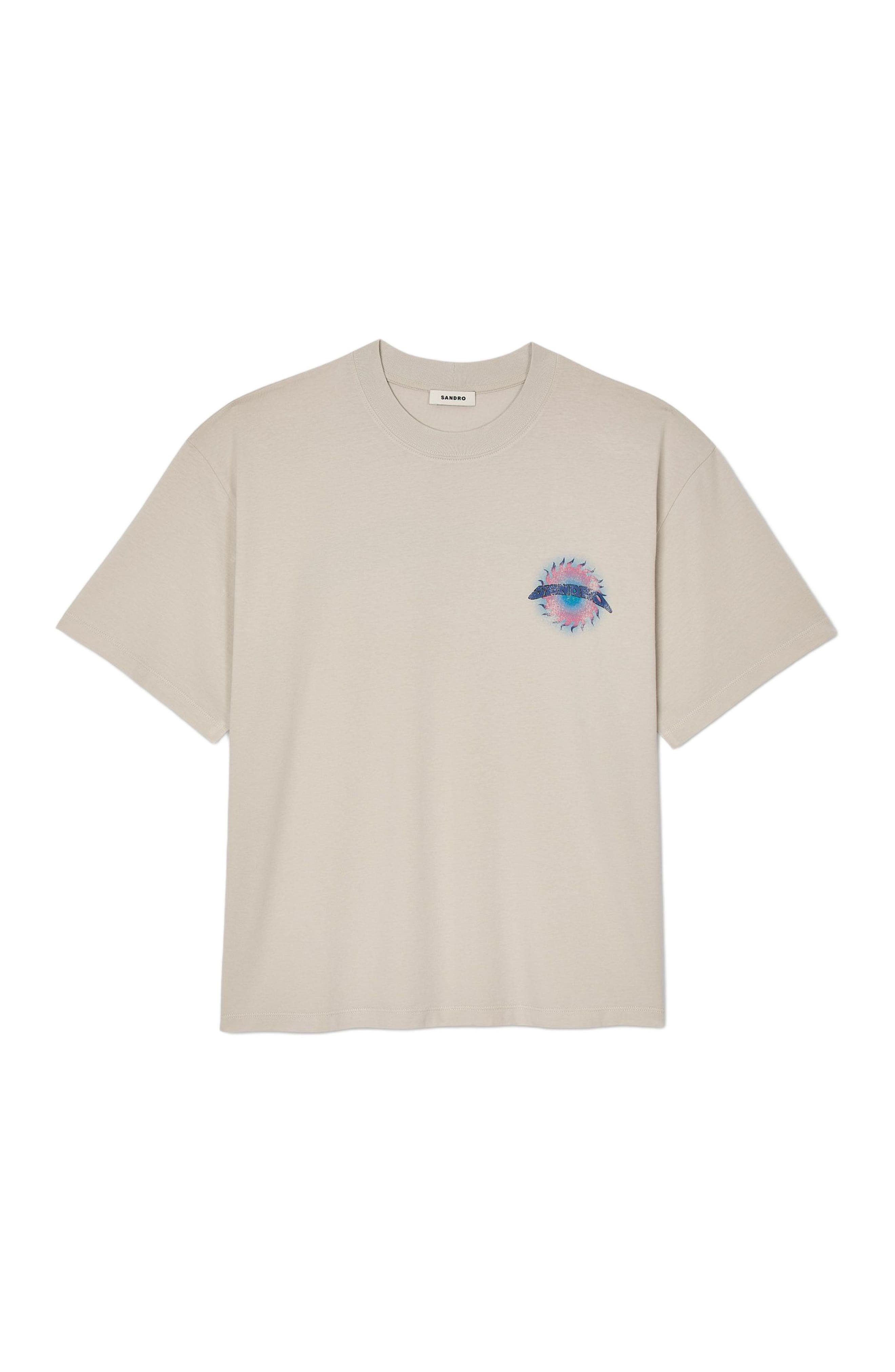SANDRO Sun motif T-shirt in Vintage White at Nordstrom - 5