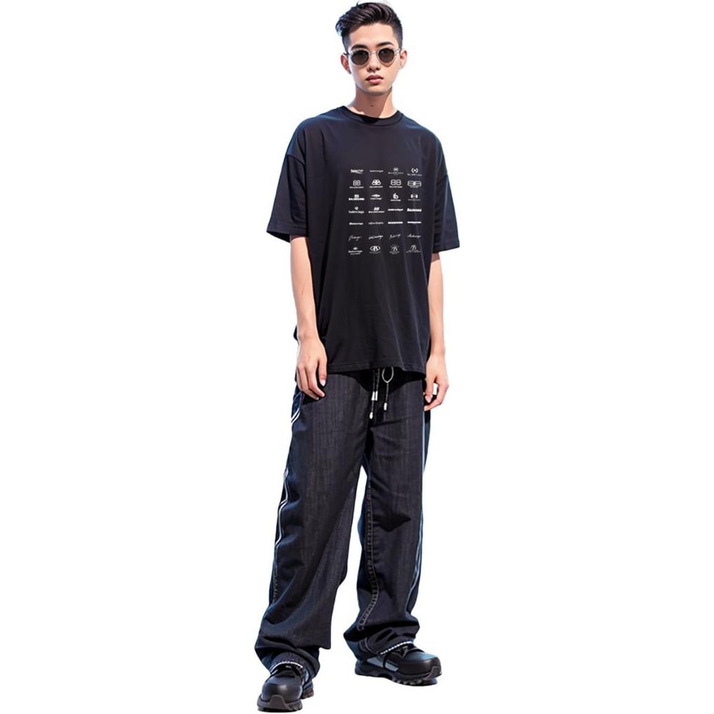 Balenciaga Archives Logos T-Shirt Oversized 'Black' 712398TNVQ71070 - 3