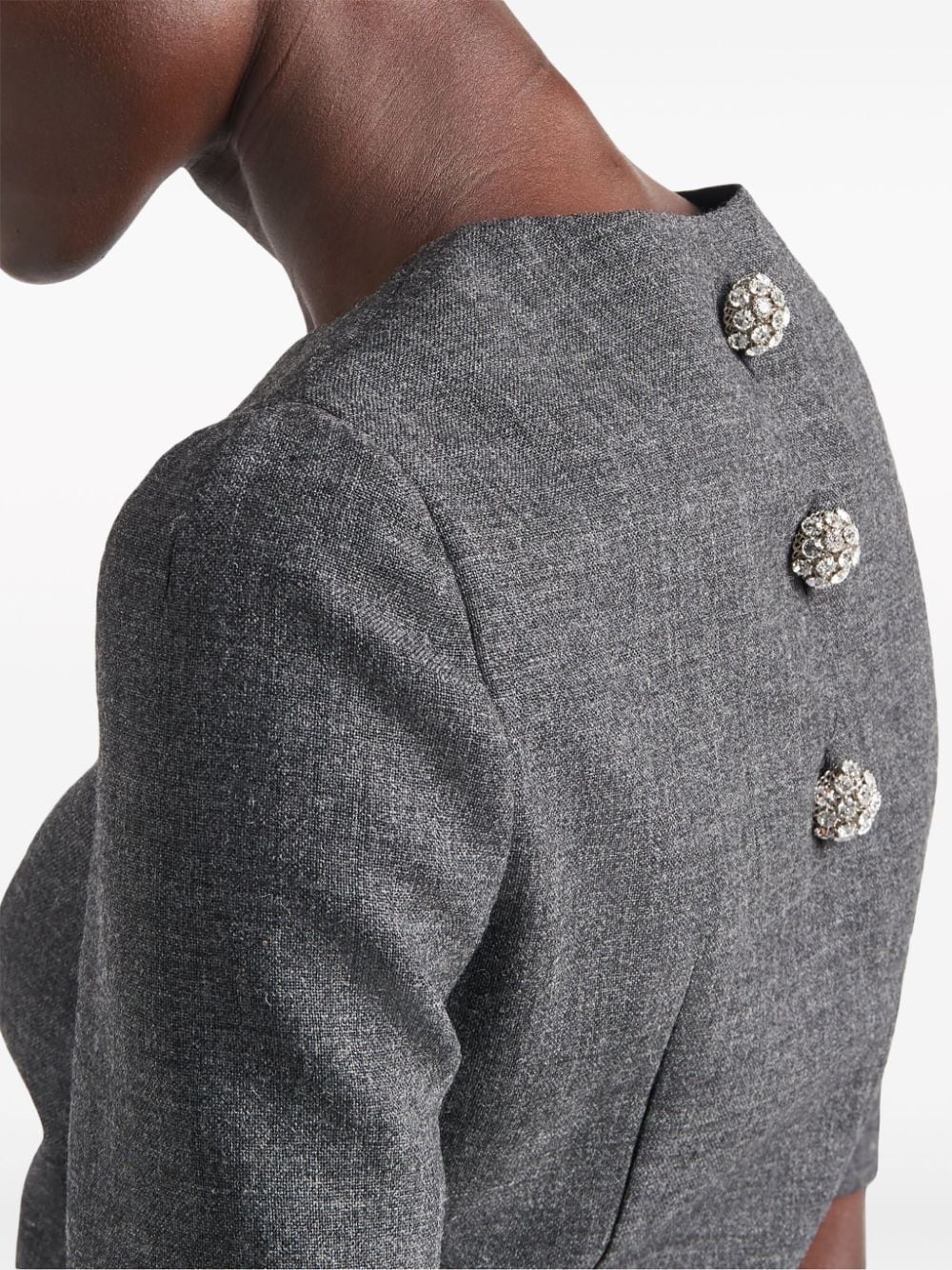 button-embellished virgin wool miniress - 6