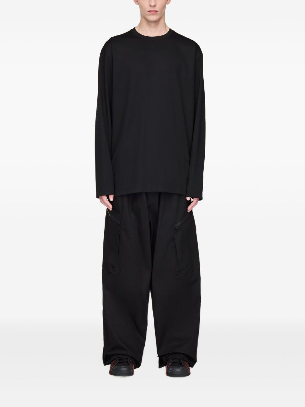 pleated-details cargo trousers - 2