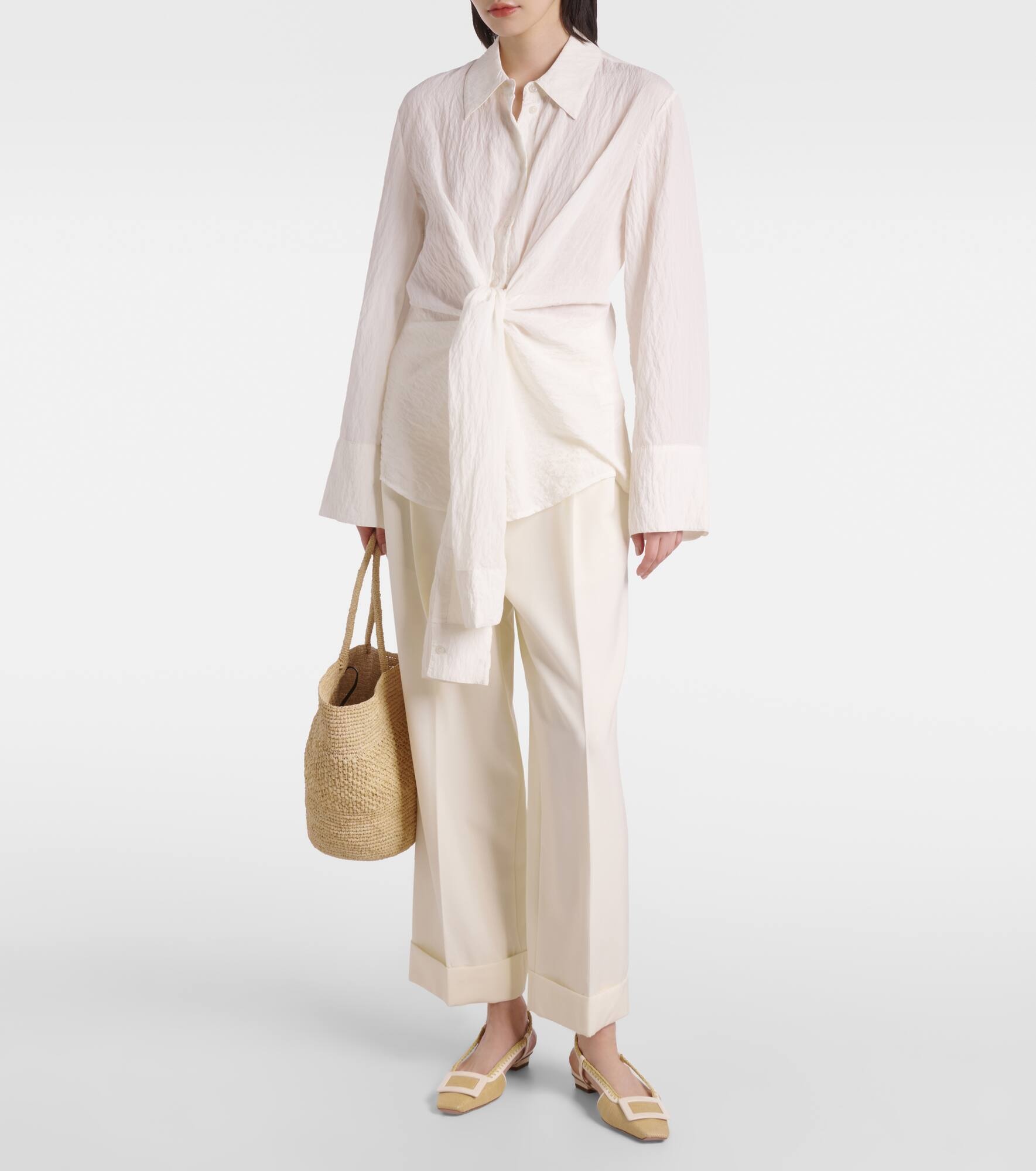 Belle Vivier canvas slingback flats - 3