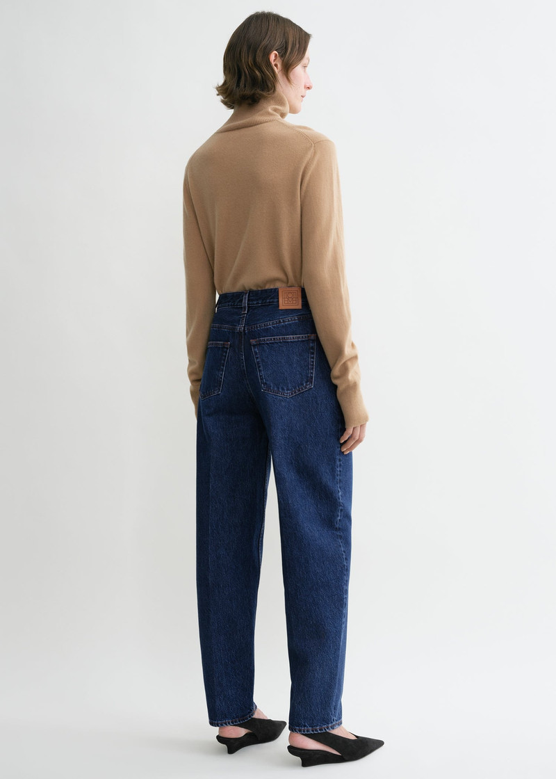Wide tapered leg denim dark blue 4