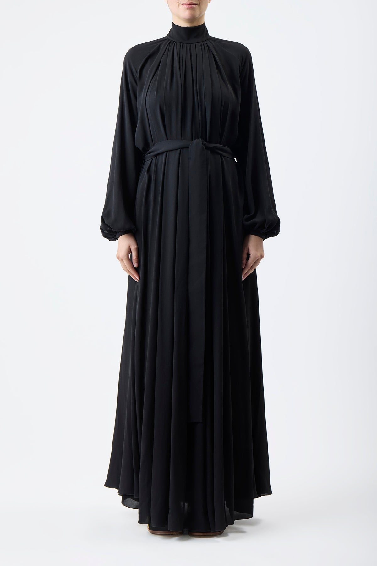 Cedric Dress in Black Silk Georgette - 2