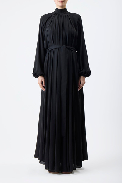 GABRIELA HEARST Cedric Dress in Black Silk Georgette outlook