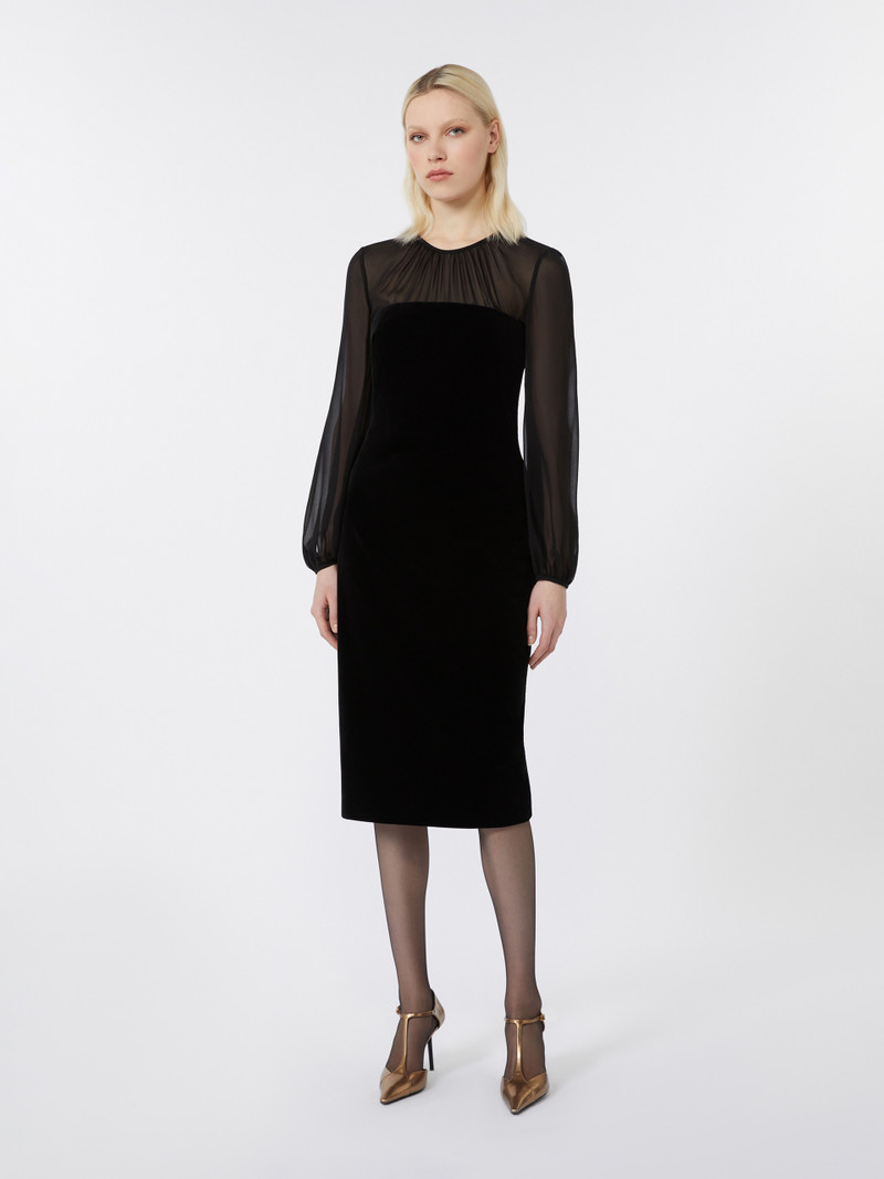 Max Mara CARL Velvet and georgette dress outlook