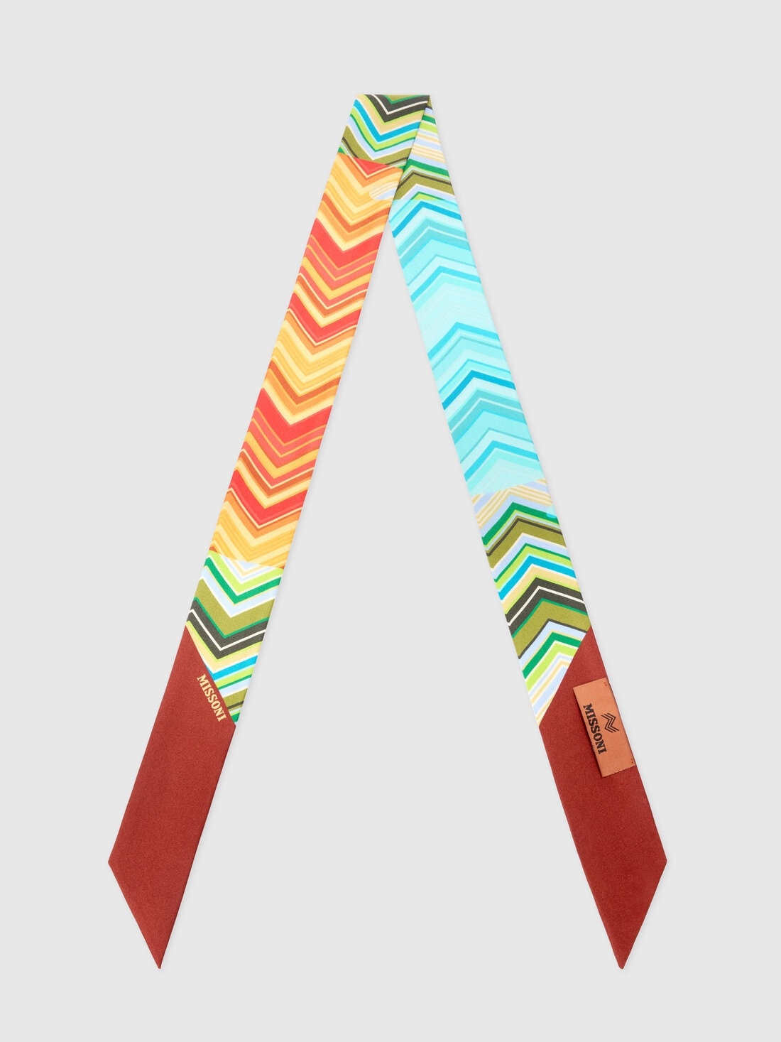 MISSONIプリーツスカーフ 100% silk scarf with zigzag pattern Multicoloured | Missoni