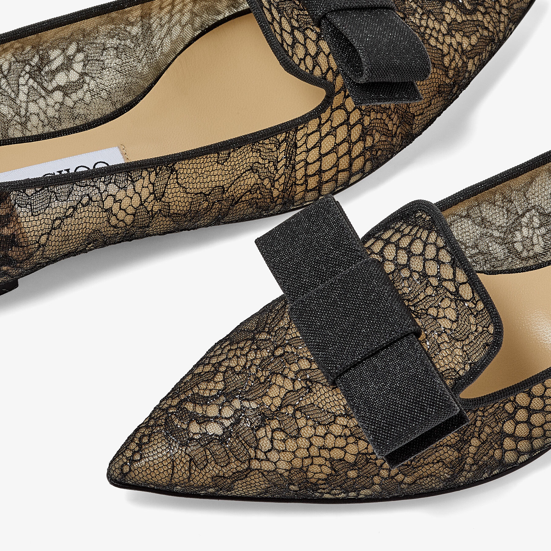 Gala
Black Metallic Lace and Glitter Flats - 4