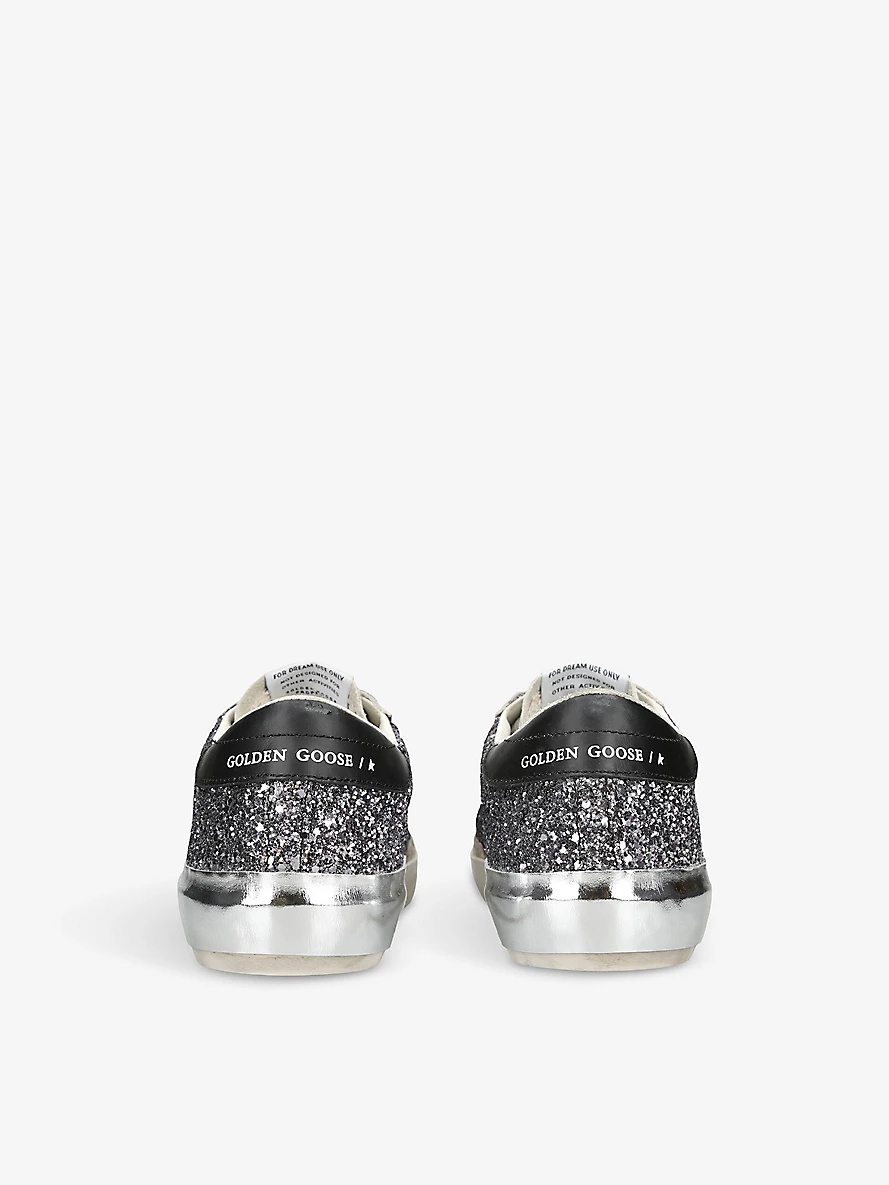 Super Star 90432 glitter-embellished leather low-top trainers - 4