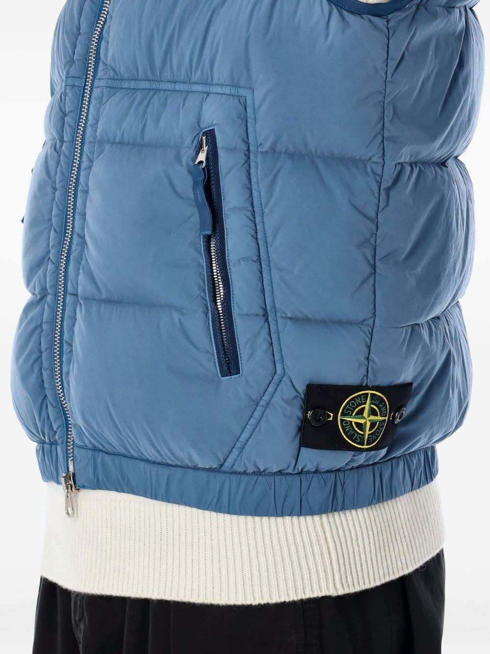 quilted logo-patch gilet - 3