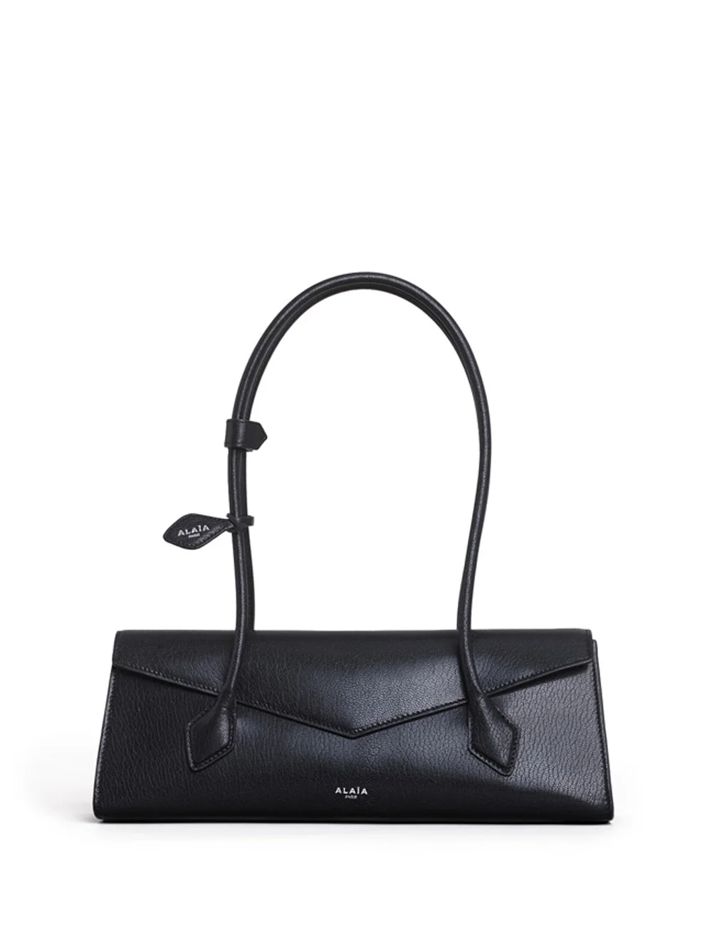 Le Teckel Flap medium glossy black leather bag - 1