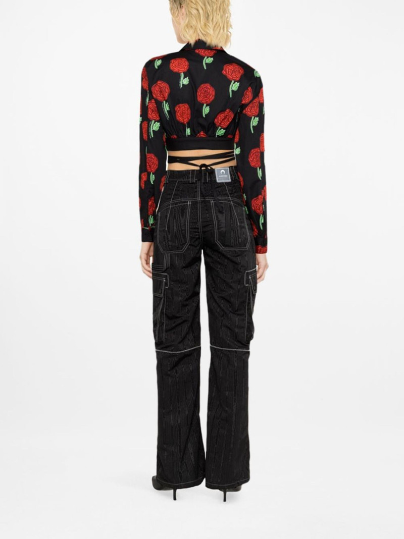 floral-print cropped blouse 4