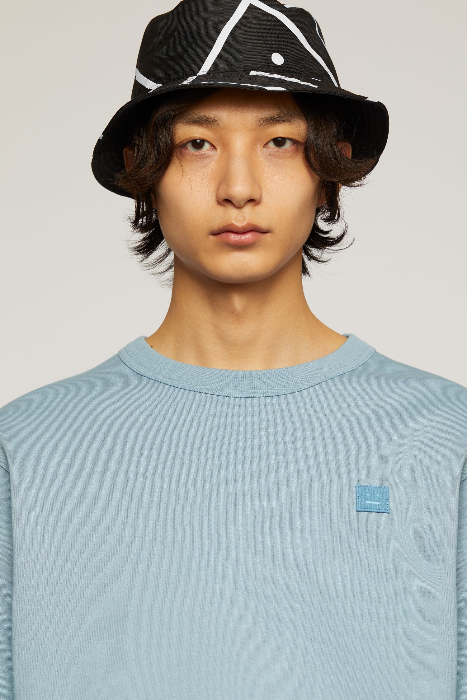 Face motif bucket hat black - 2
