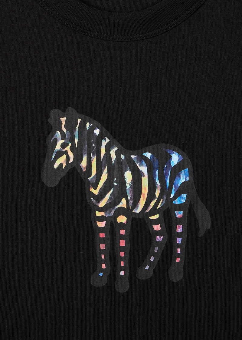 Paul Smith Black Multicolour Zebra Print T-Shirt outlook