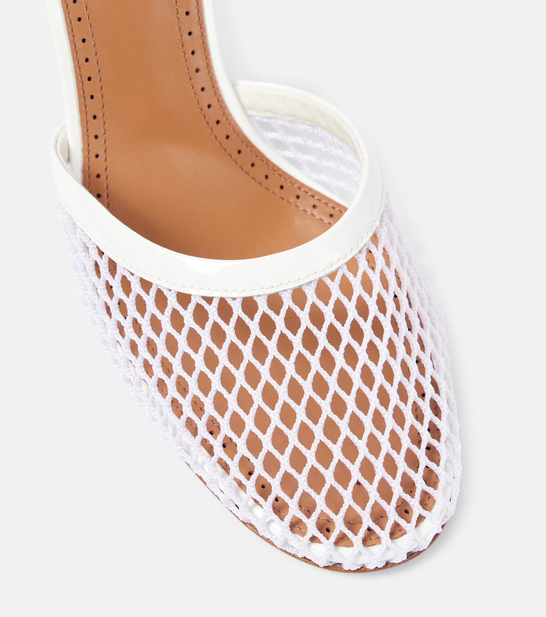 Leather-trimmed mesh pumps - 5