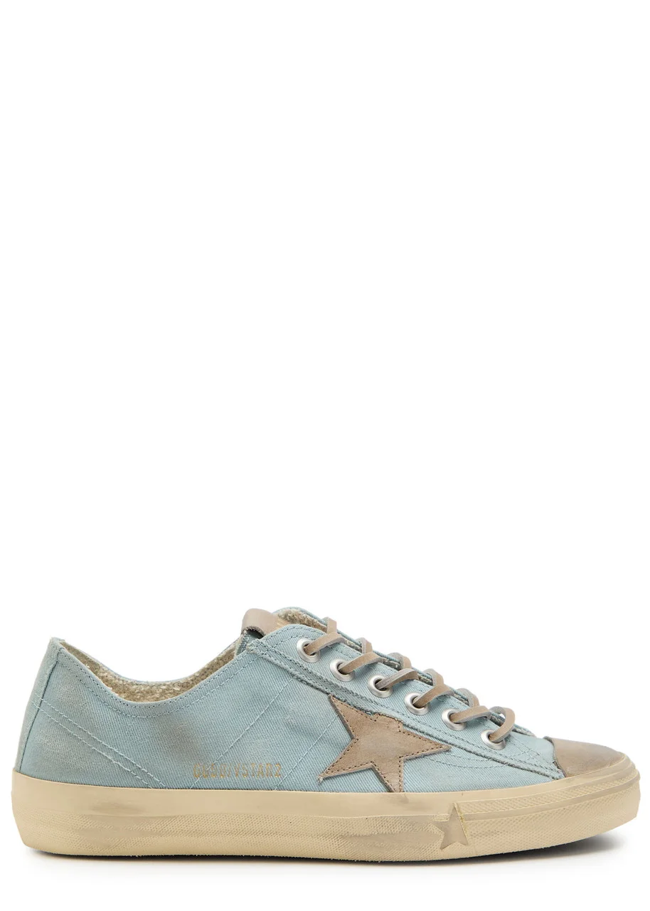 Golden Goose V-star 2 Distressed Canvas Sneakers - 1