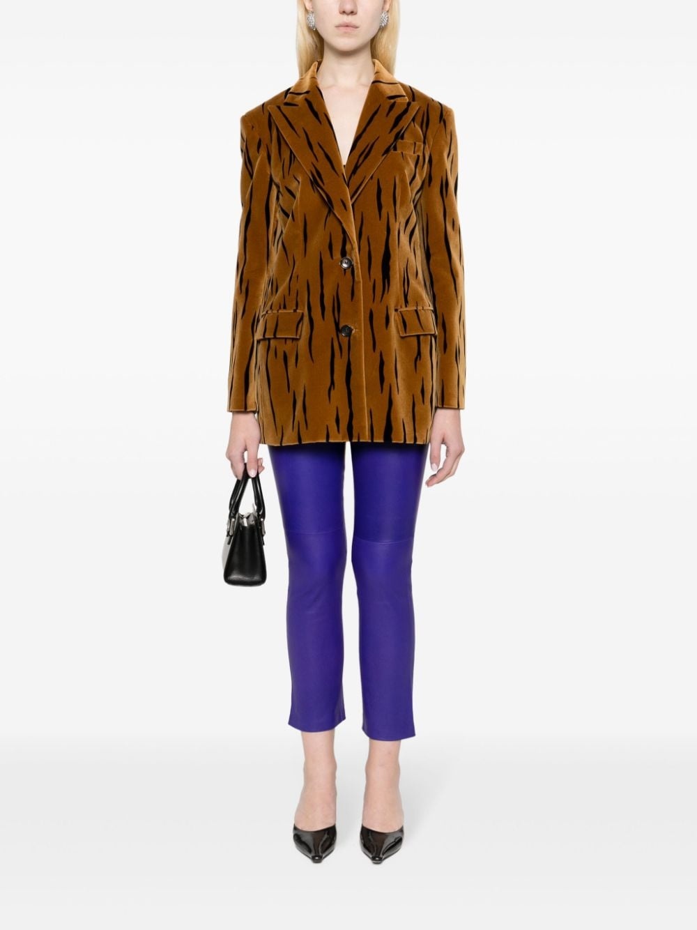cropped leather trousers - 2