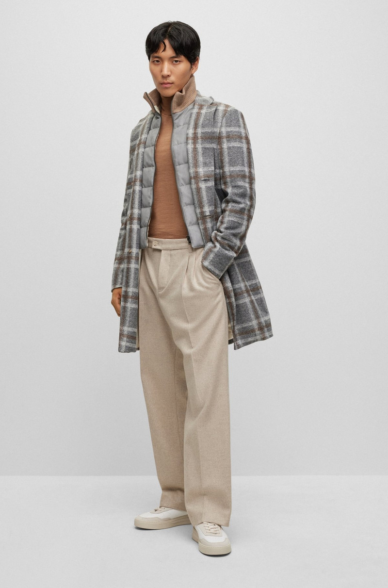 BOSS SLIM-FIT COAT WITH ZIP-UP INNER outlook