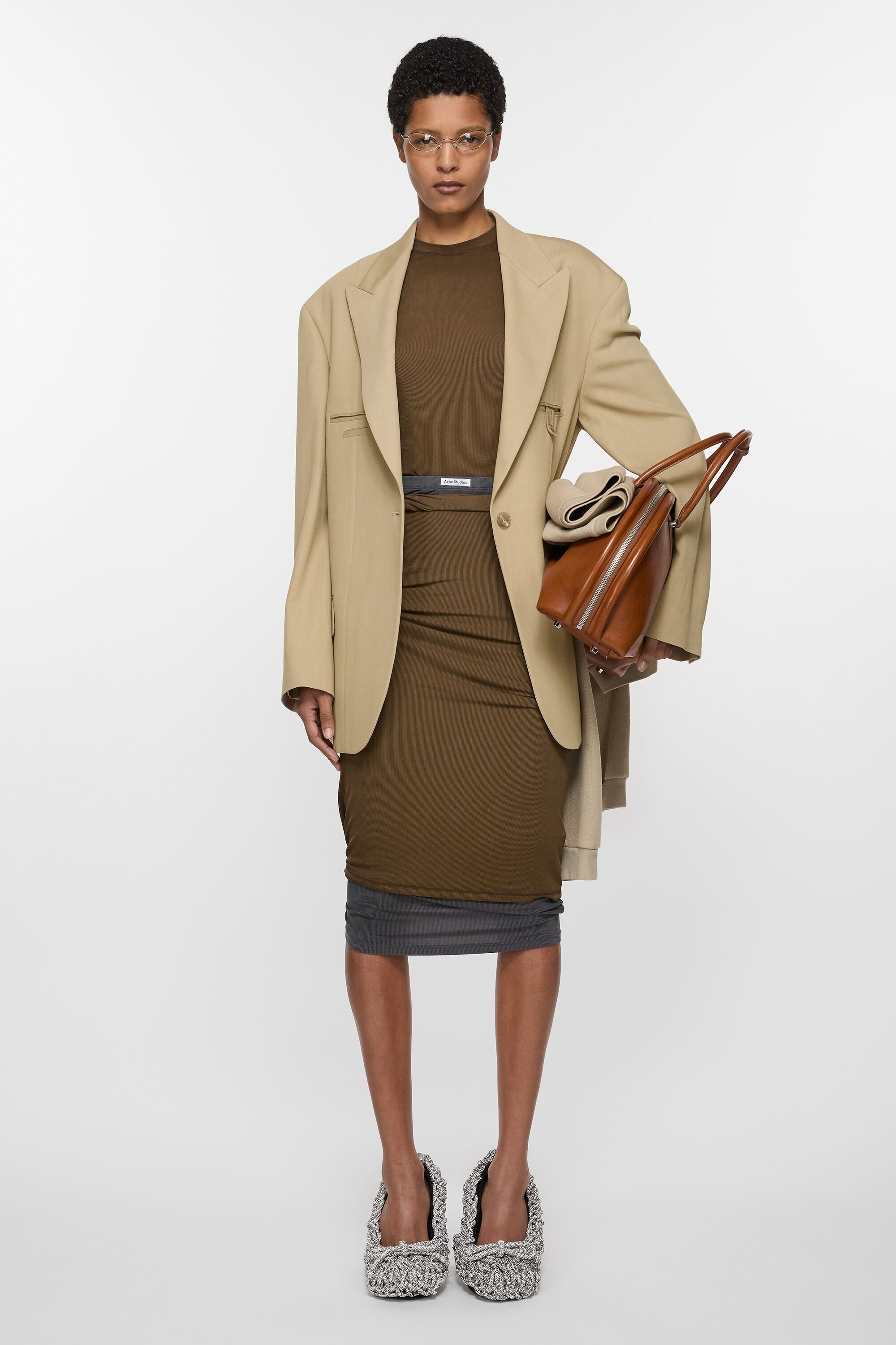 Relaxed fit suit jacket - Camel Beige - 2