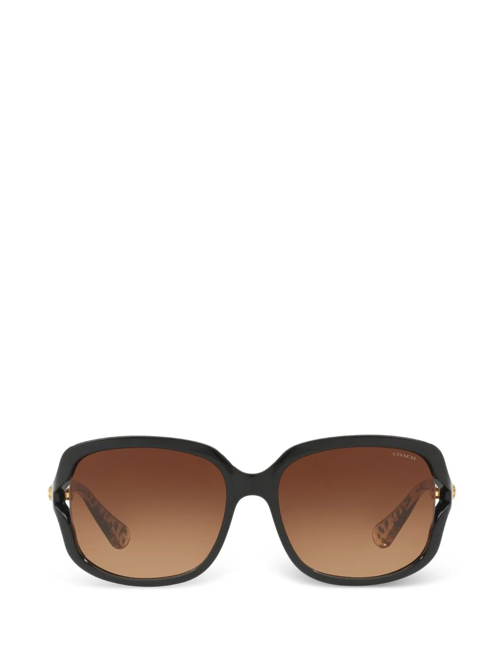 square-frame leopard-print sunglasses - 1