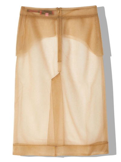 ECKHAUS LATTA Sculpt semi-sheer midi skirt outlook