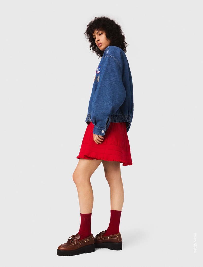 Oversized embroidered denim jacket 3
