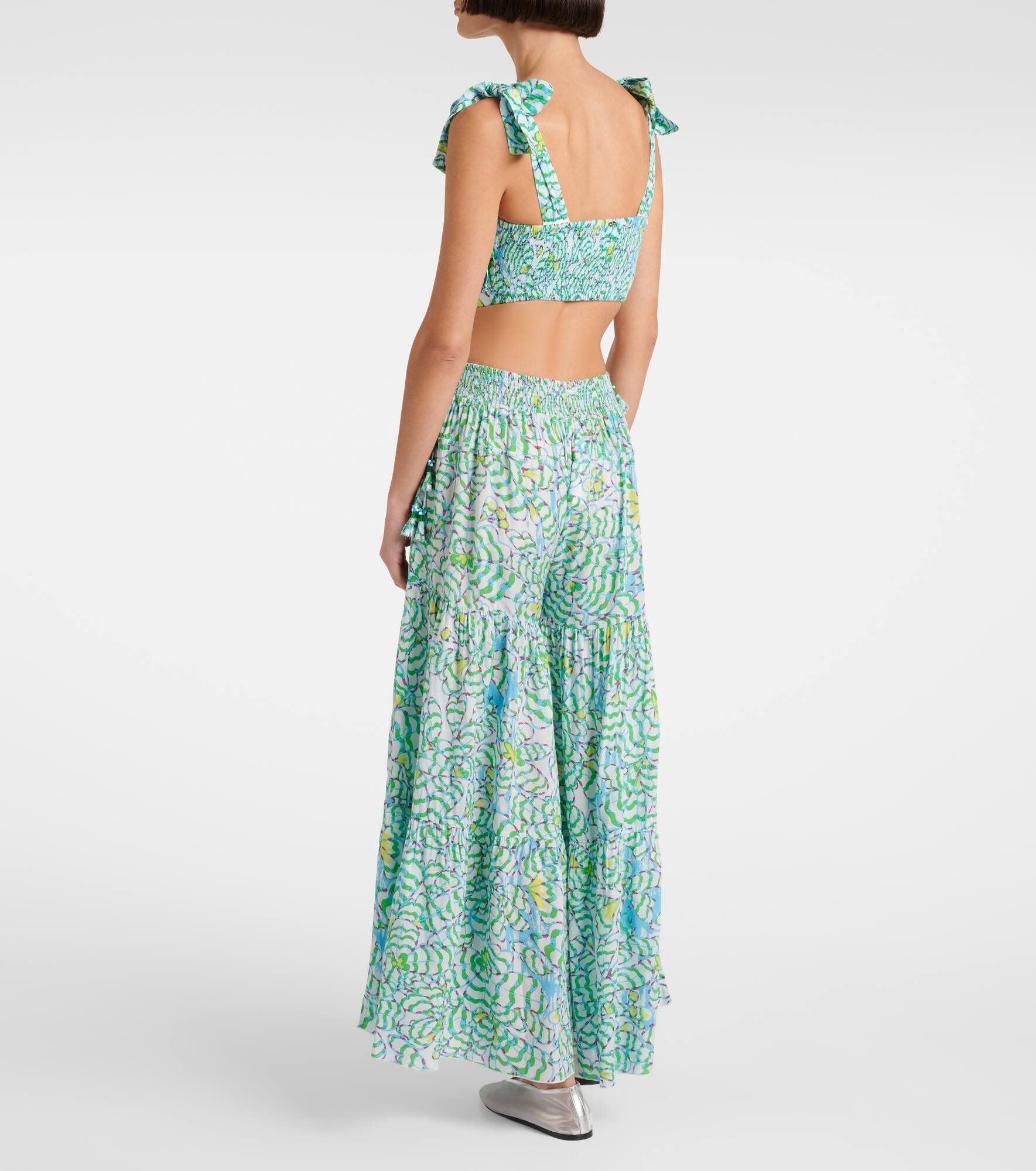 Carla printed pleated crop top - 3