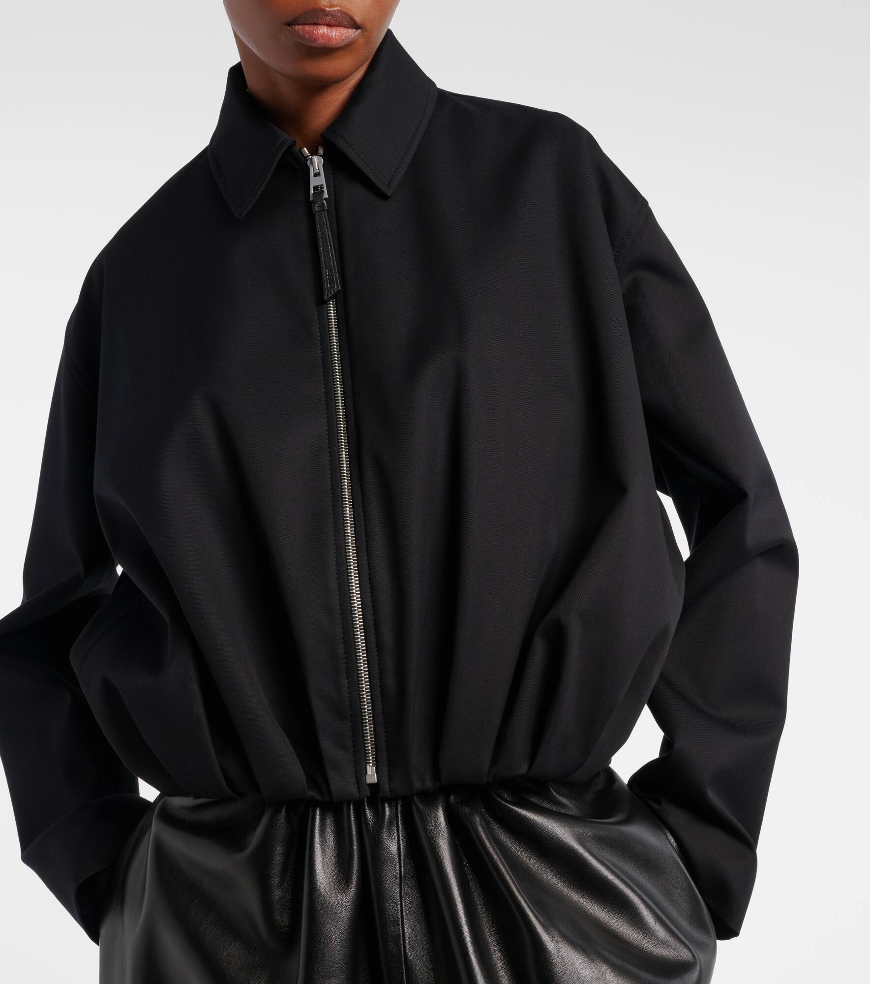 Draped cotton and silk twill jacket - 6