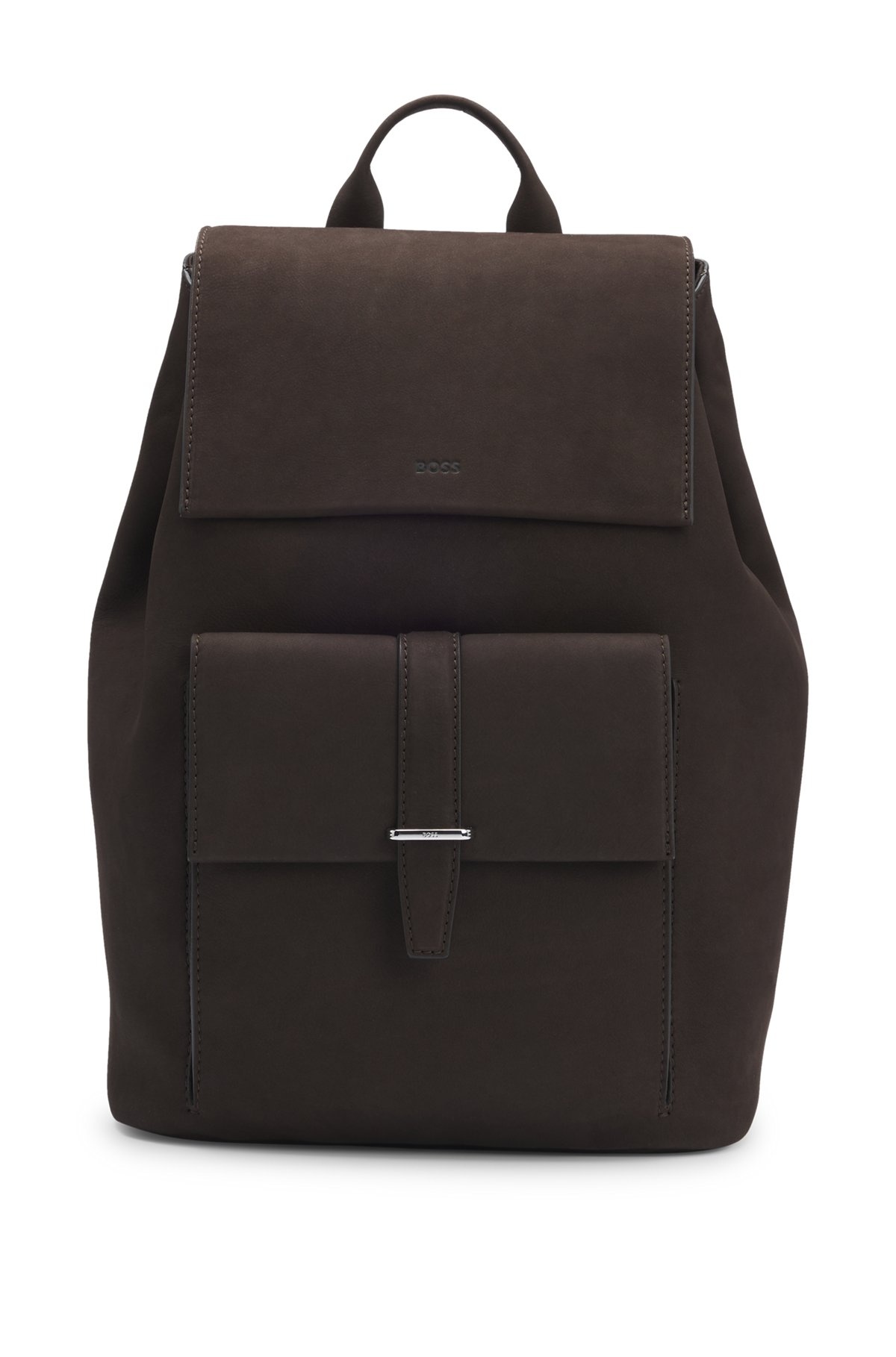 DRAWSTRING BACKPACK IN NUBUCK WITH BRANDED TRIMS - 1