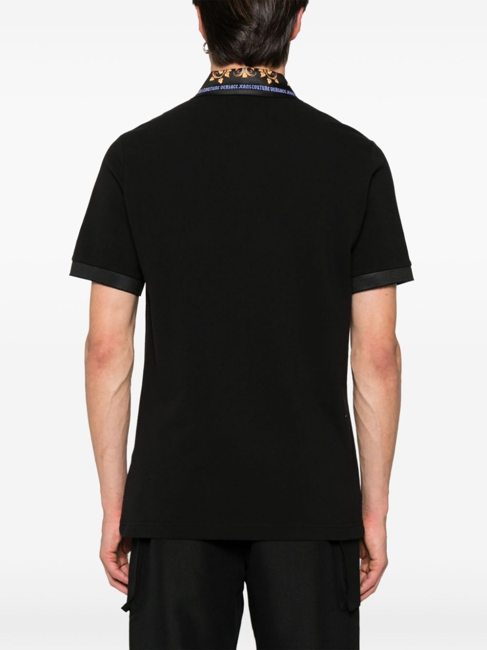 logo-embroidered cotton polo shirt - 4