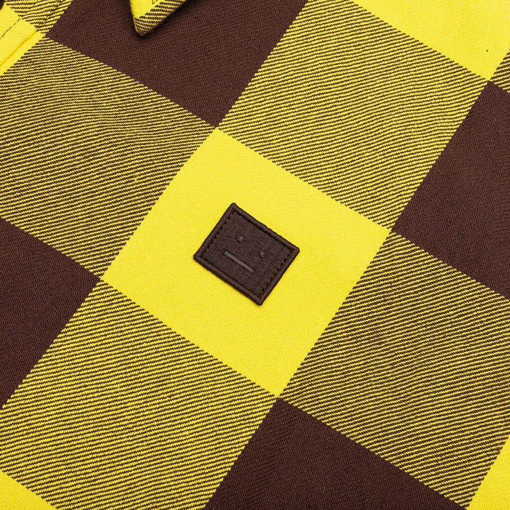 CHECK PADDED OVERSHIRT - YELLOW/BROWN - 3