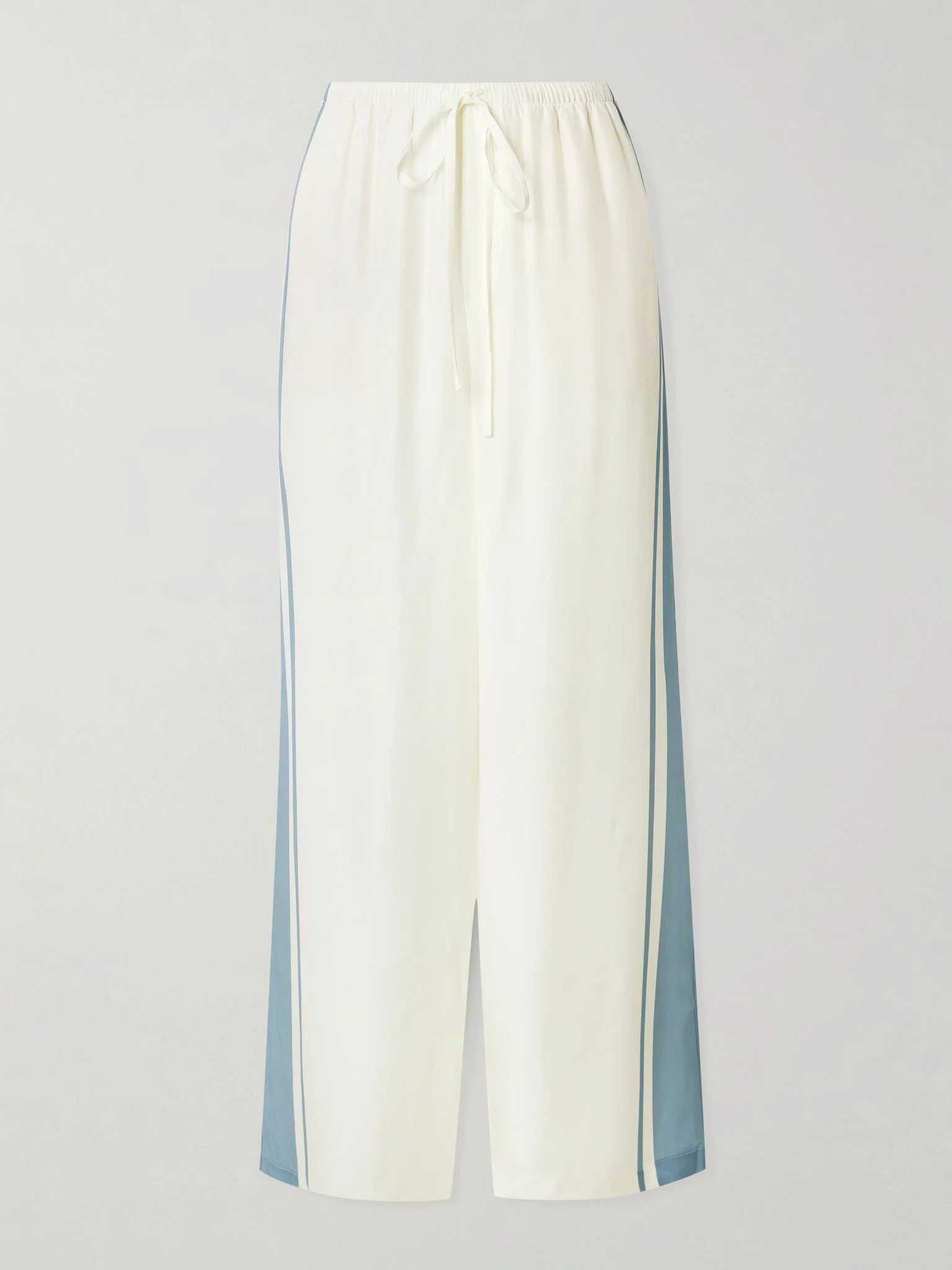 Lilou striped silk wide-leg pants White - 1
