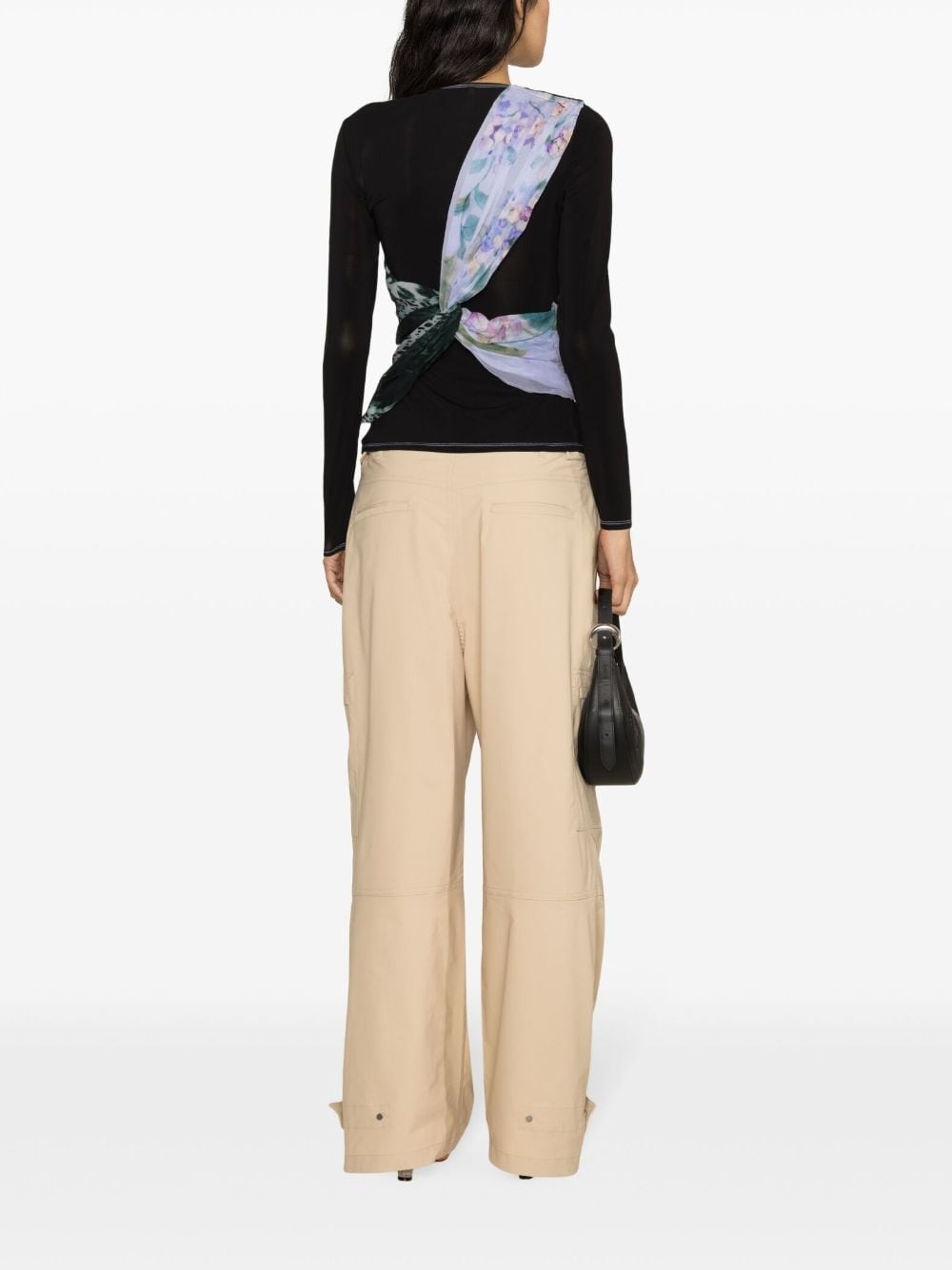 Regenerated Scarves draped T-shirt - 4