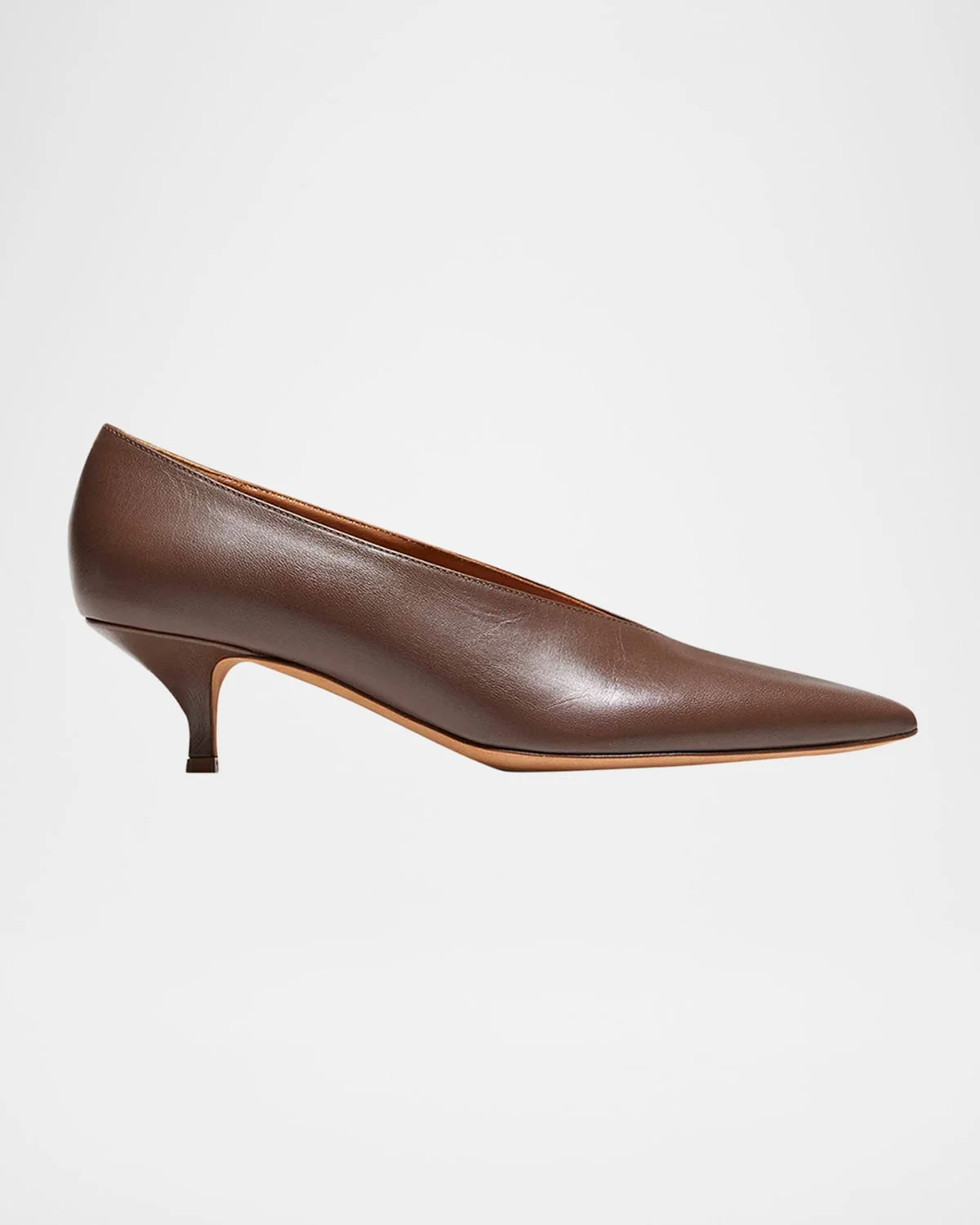 Veneto Leather Kitten-Heel Pumps - 1