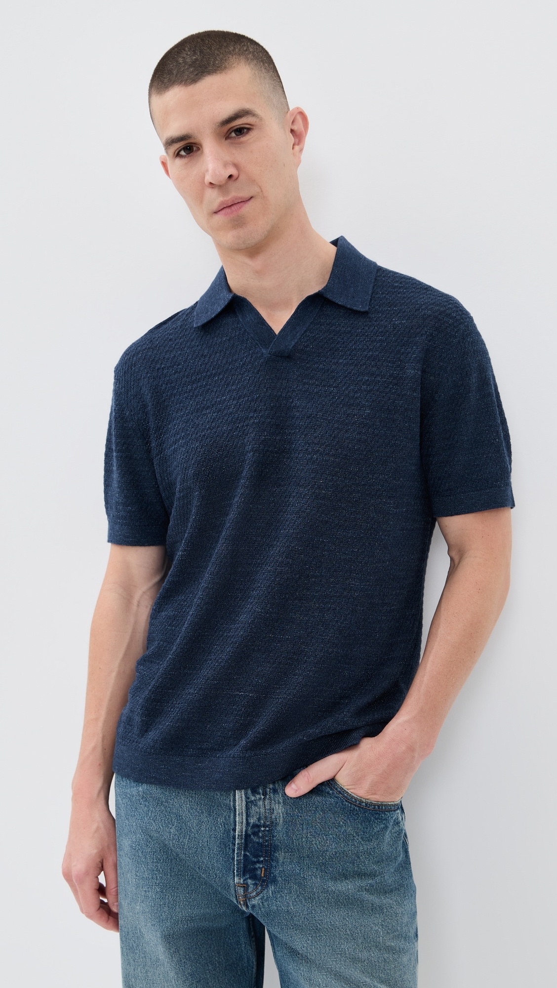 Brenan Polo in Pacific Linen - 2
