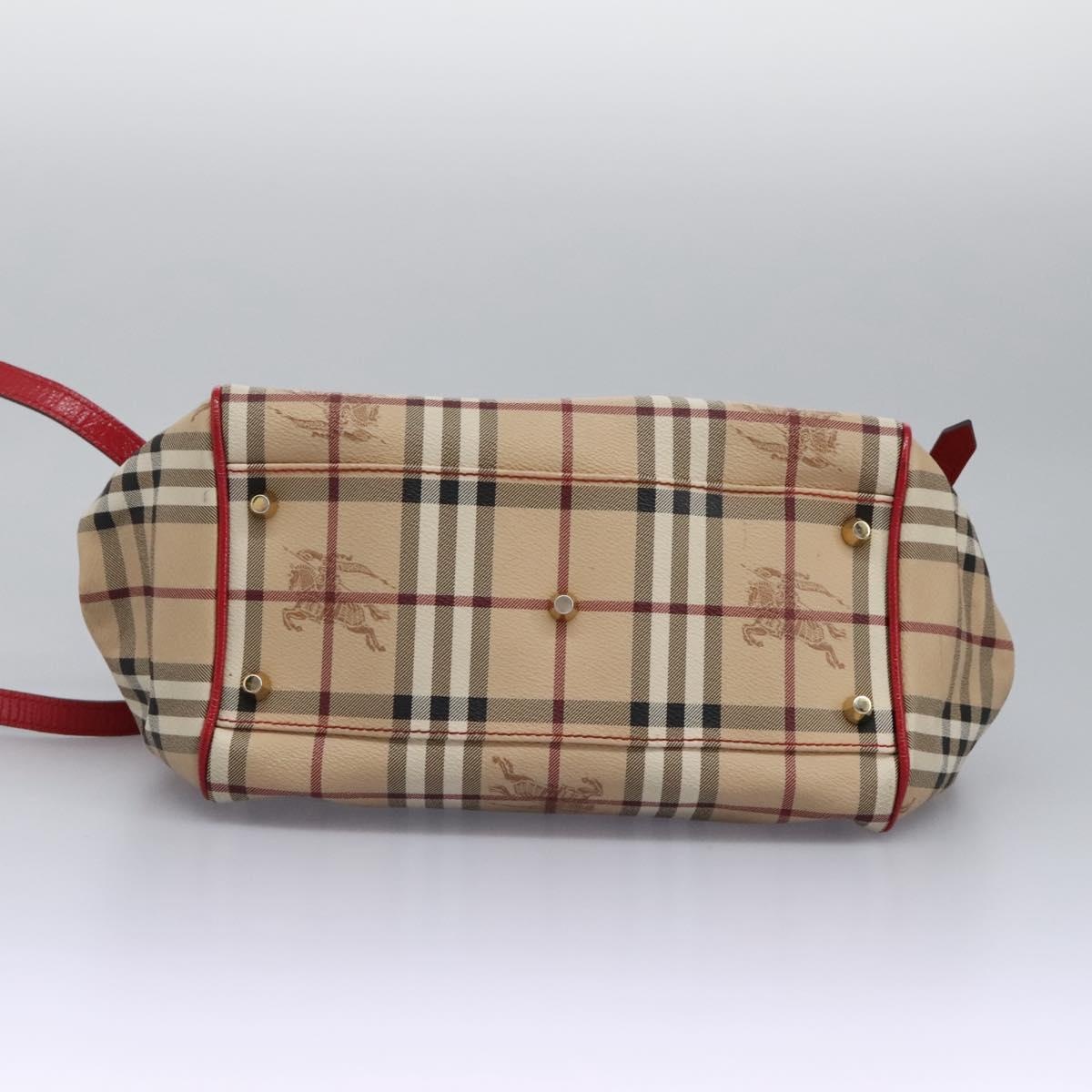 Burberry Nova Check Shoulder Bag Pvc Leather Beige - 5