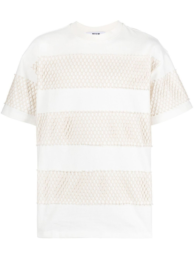 mesh-panel short-sleeved T-shirt - 1