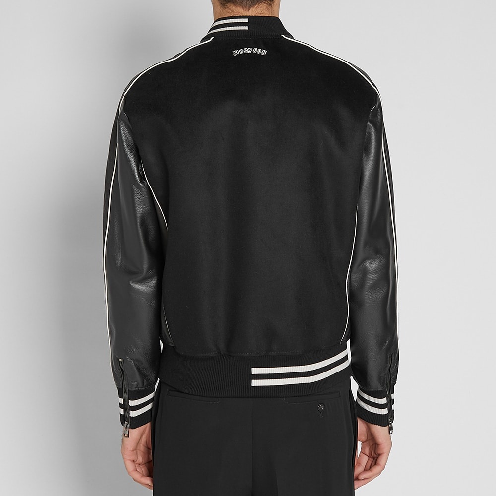 Alexander McQueen Leather Sleeve Varsity Jacket - 7