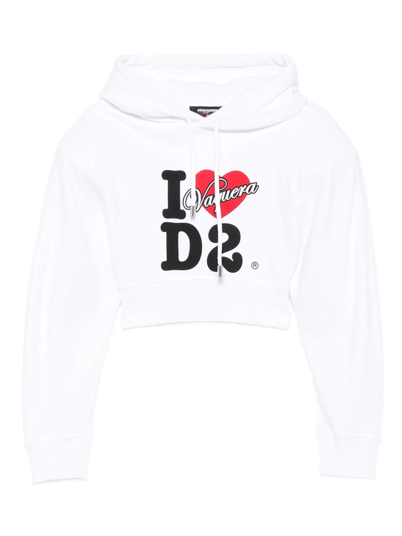 Dsquared2 Logo-print Cropped Hoodie 1