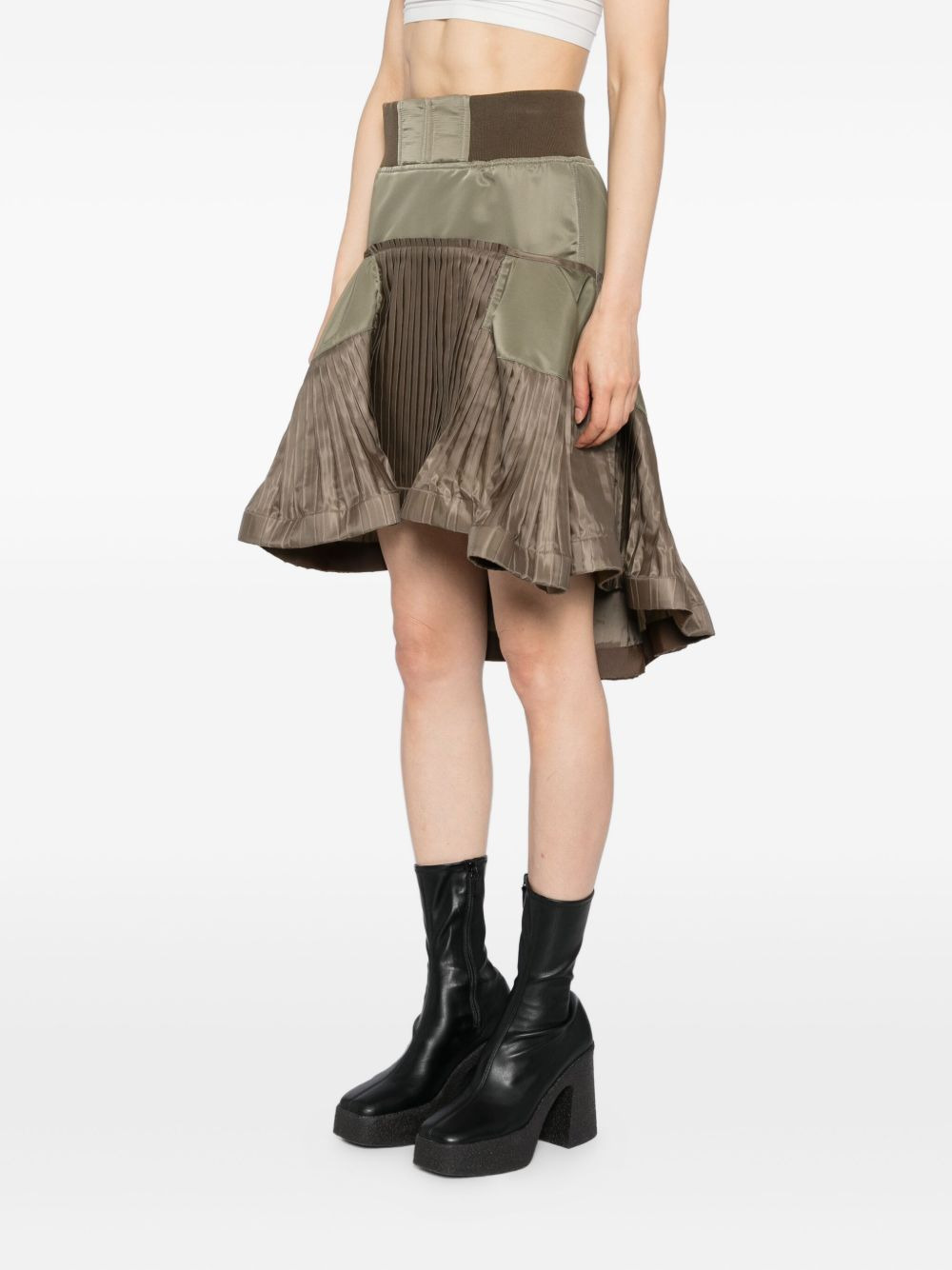 pleated twill skirt - 3