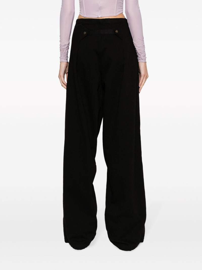 drawstring-waistband cotton trousers 4