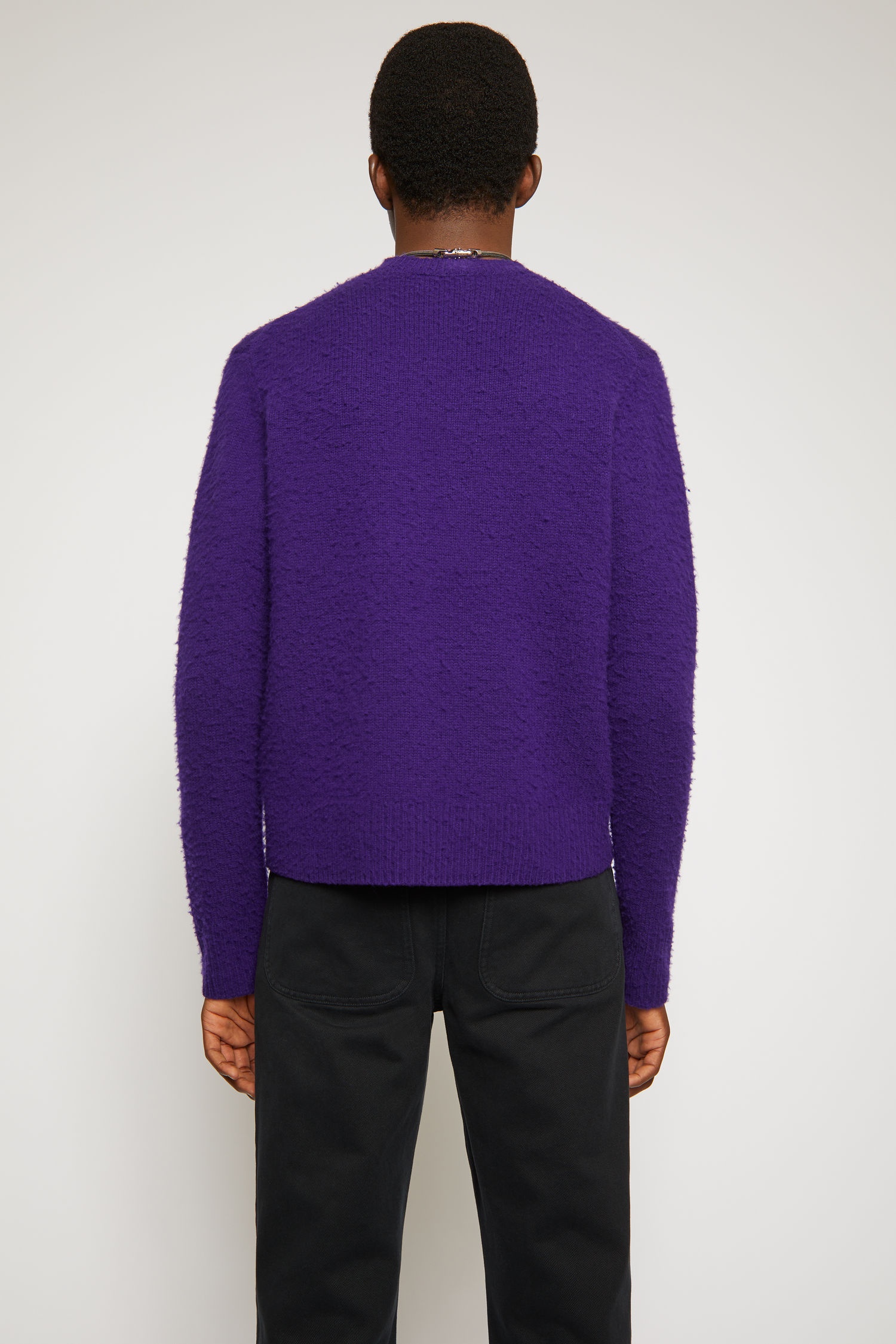 Pilled wool blend sweater deep purple - 3