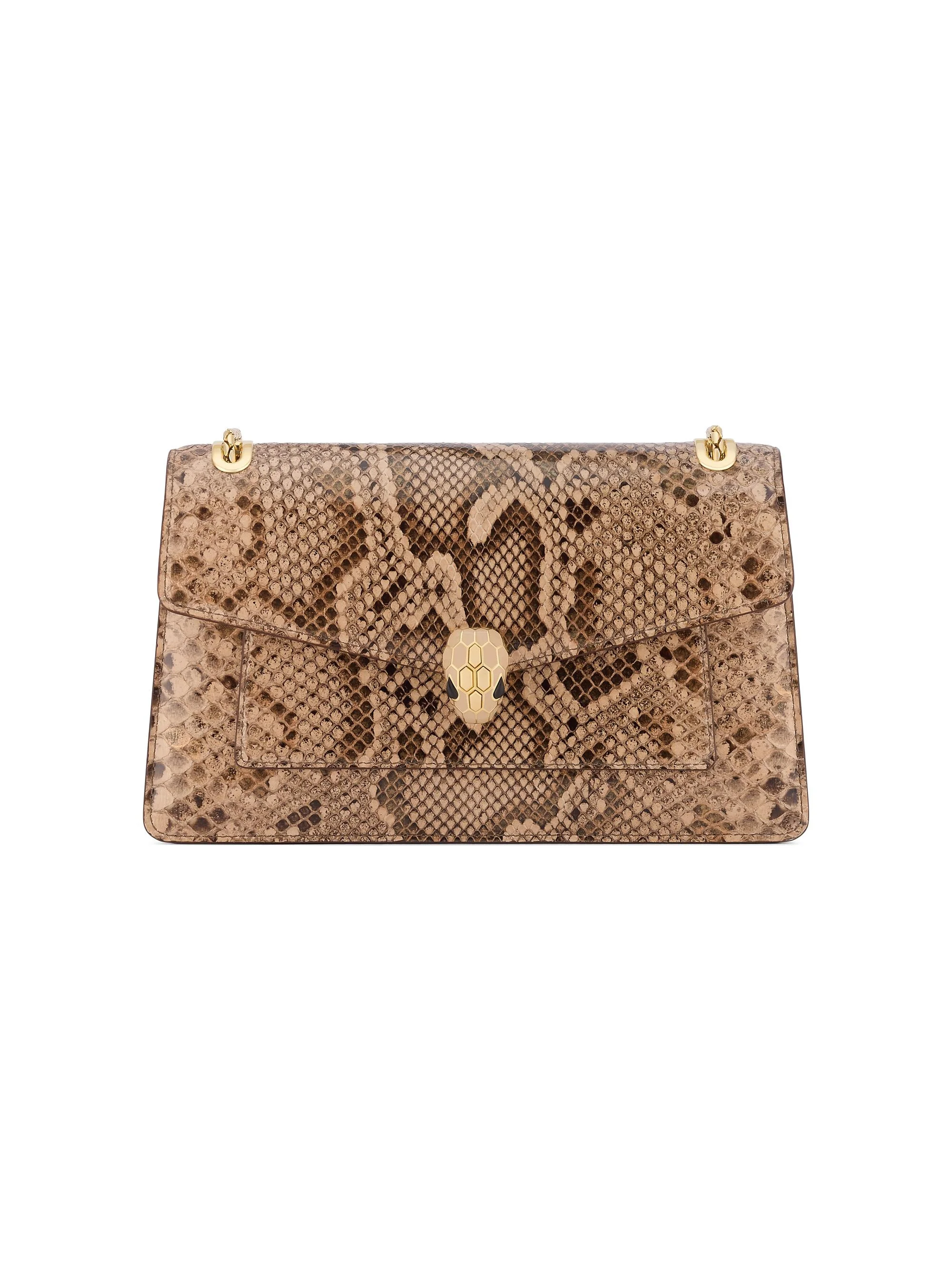 Women's Serpenti Forever Python Shoulder Bag - Travertine Bronze - 1