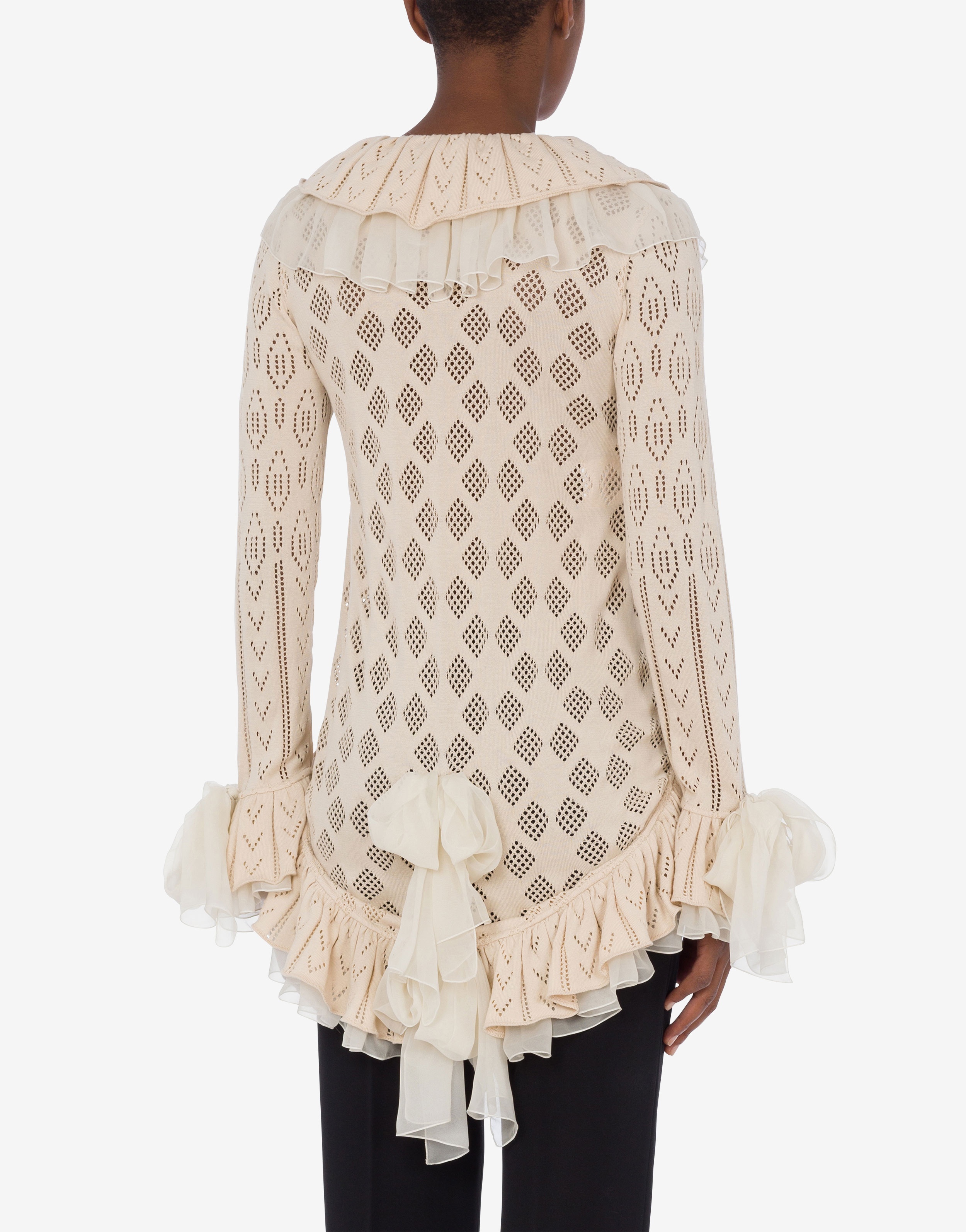 COTTON CARDIGAN WITH RUCHES - 3