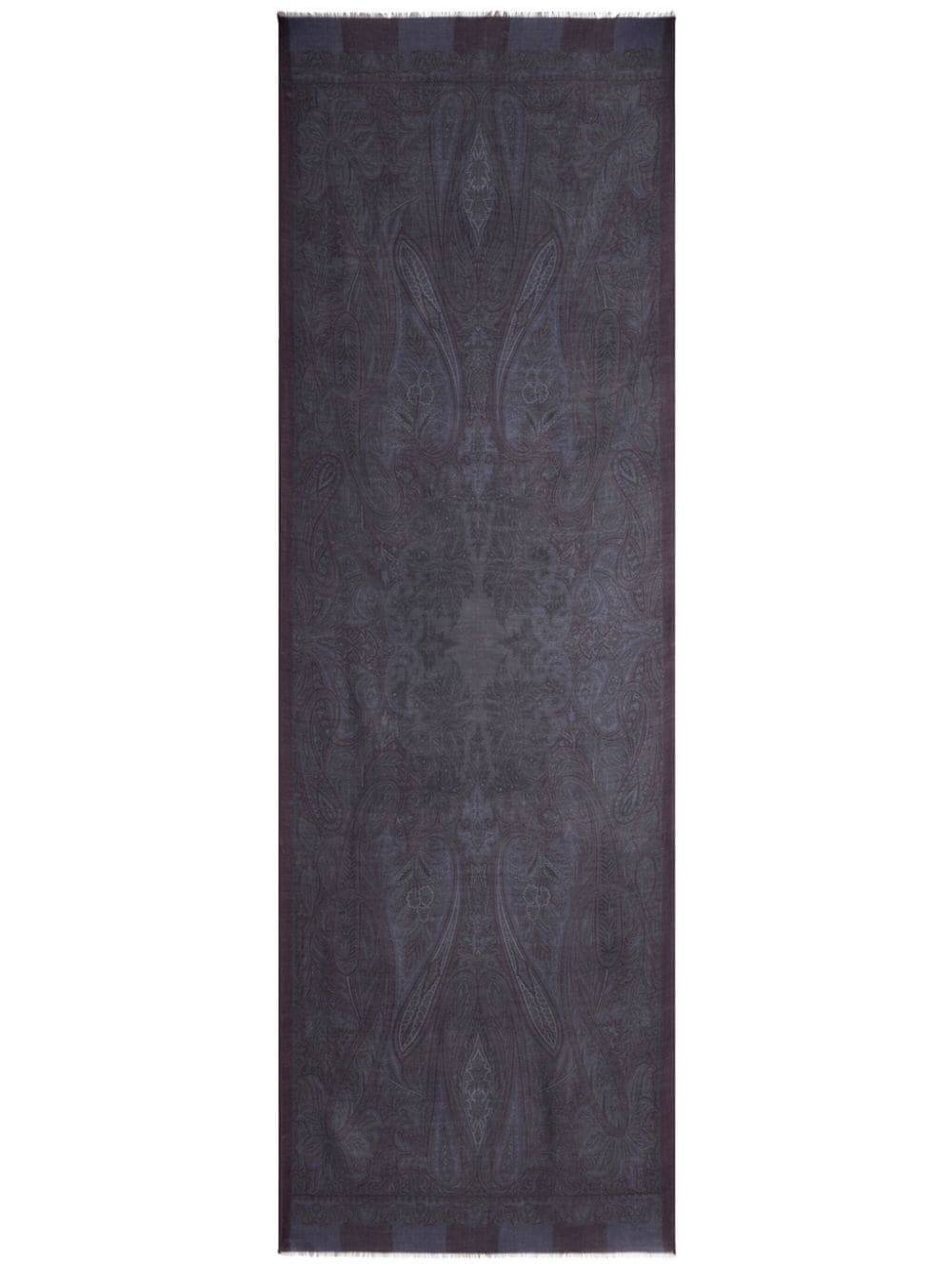 frayed paisley-jacquard scarf - 1