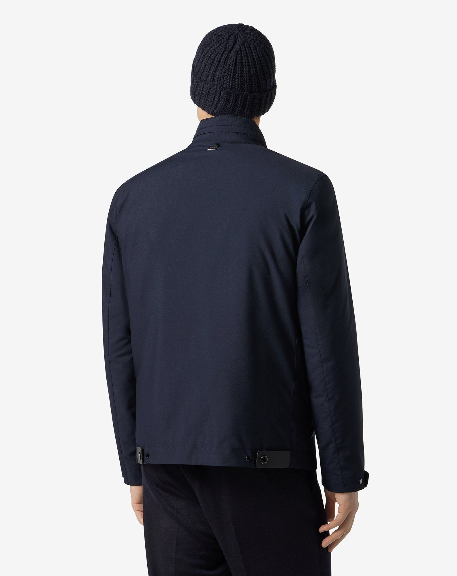 Blue technical fabric coat with detachable inner lining - 3