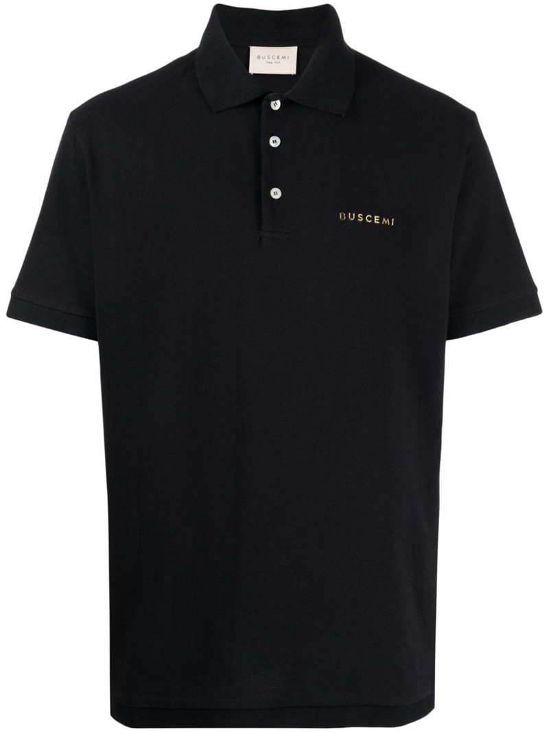 logo-plaque cotton polo shirt 1