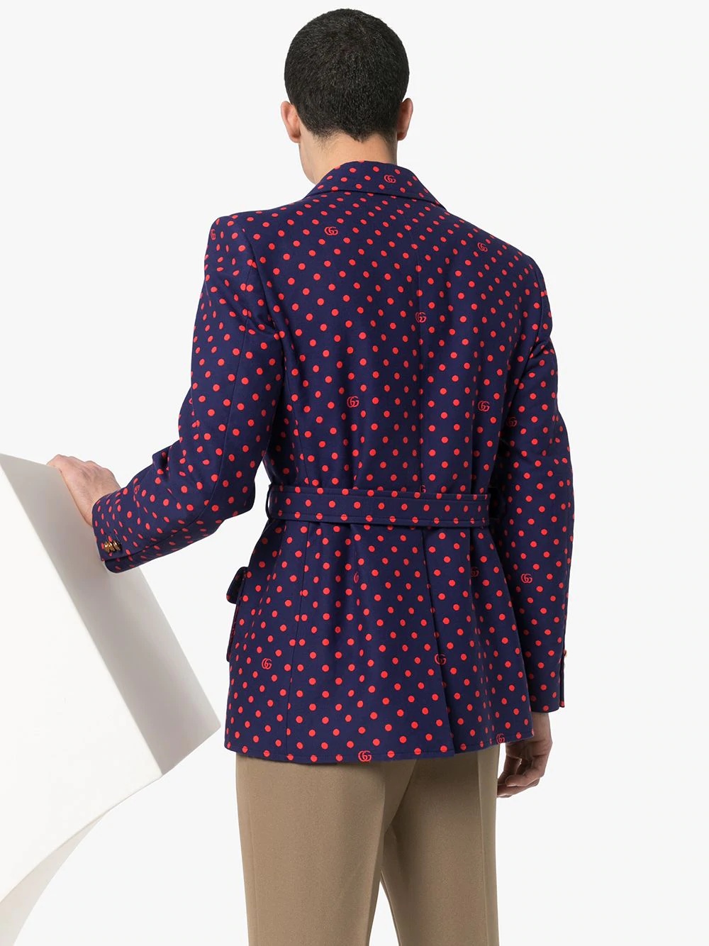 GG polka-dot belted jacket - 3