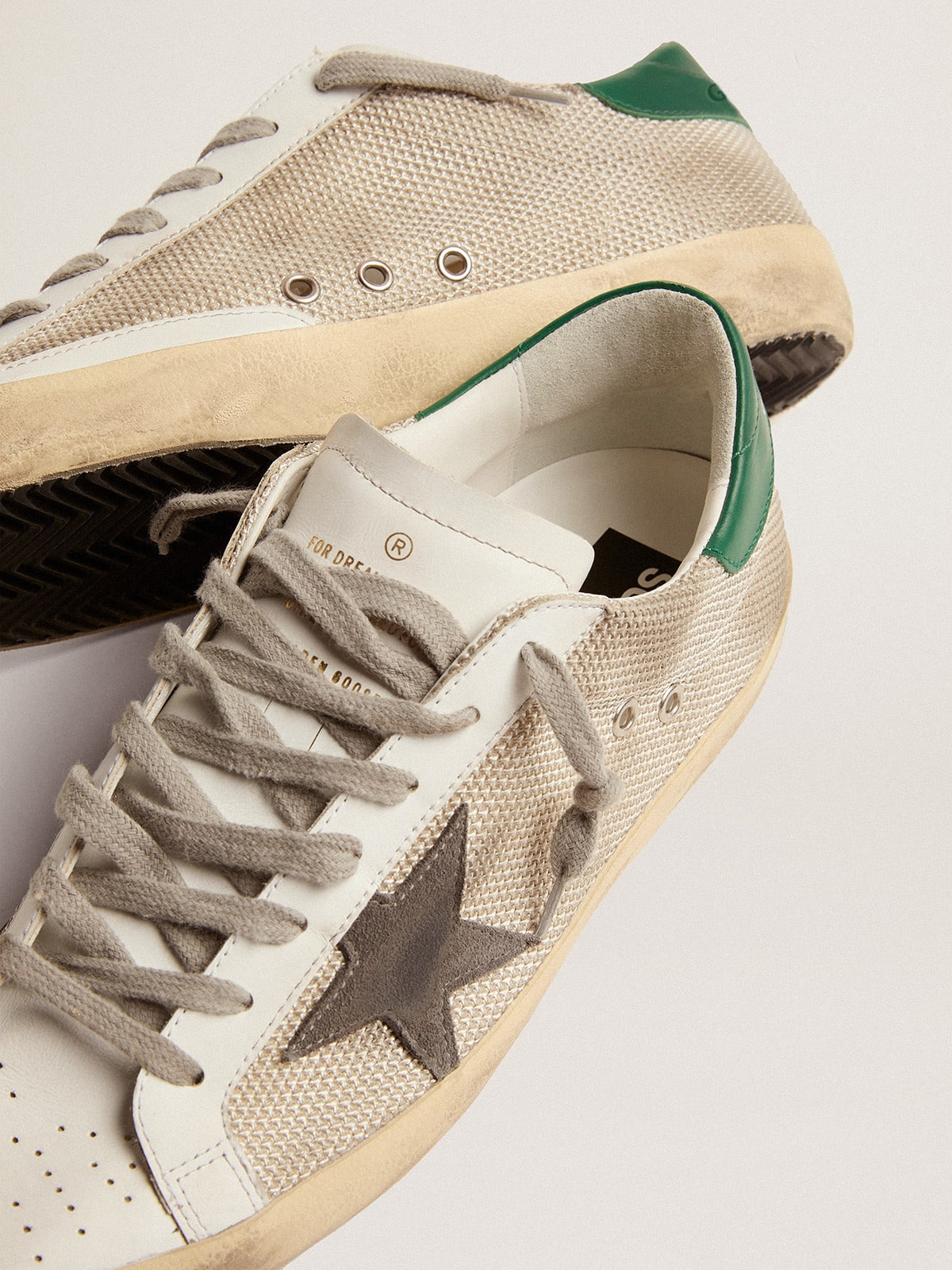Men's Super-Star in light silver mesh with gray star - 4