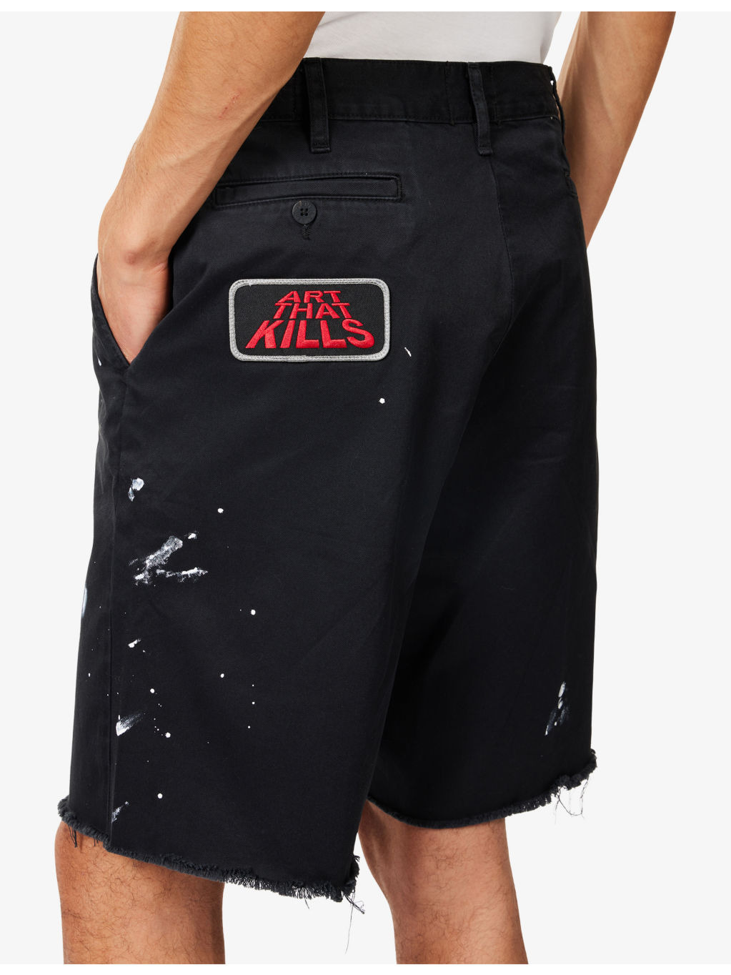 Art On Display Paint-Splatter Cotton-Chino Shorts - 5